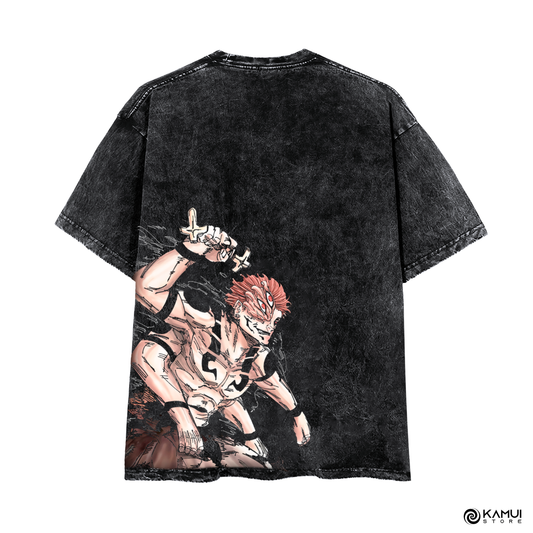 Camisa Ryomen Sukuna ACID WASH - Jujutsu Kaisen